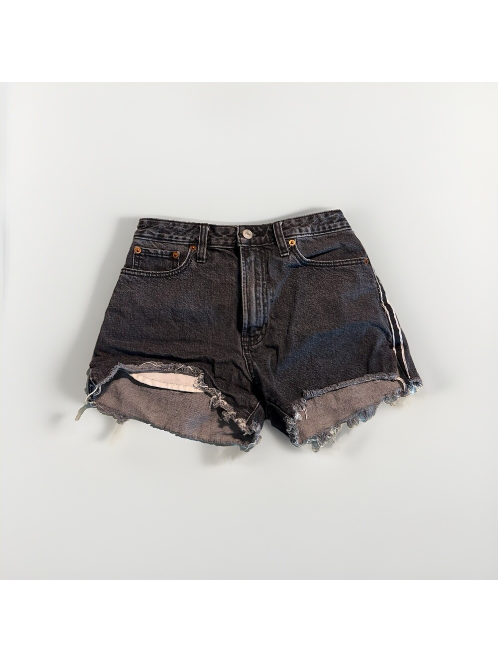 Abercrombie Fitch Shorts Womens 25/0 Black Annie High Rise Hot Pants Dark Wash